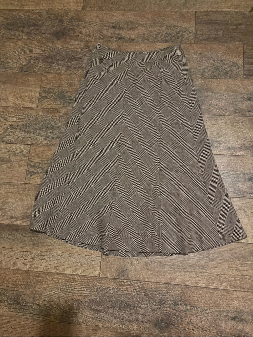 Talbots Brown Plaid A-Line Skirt